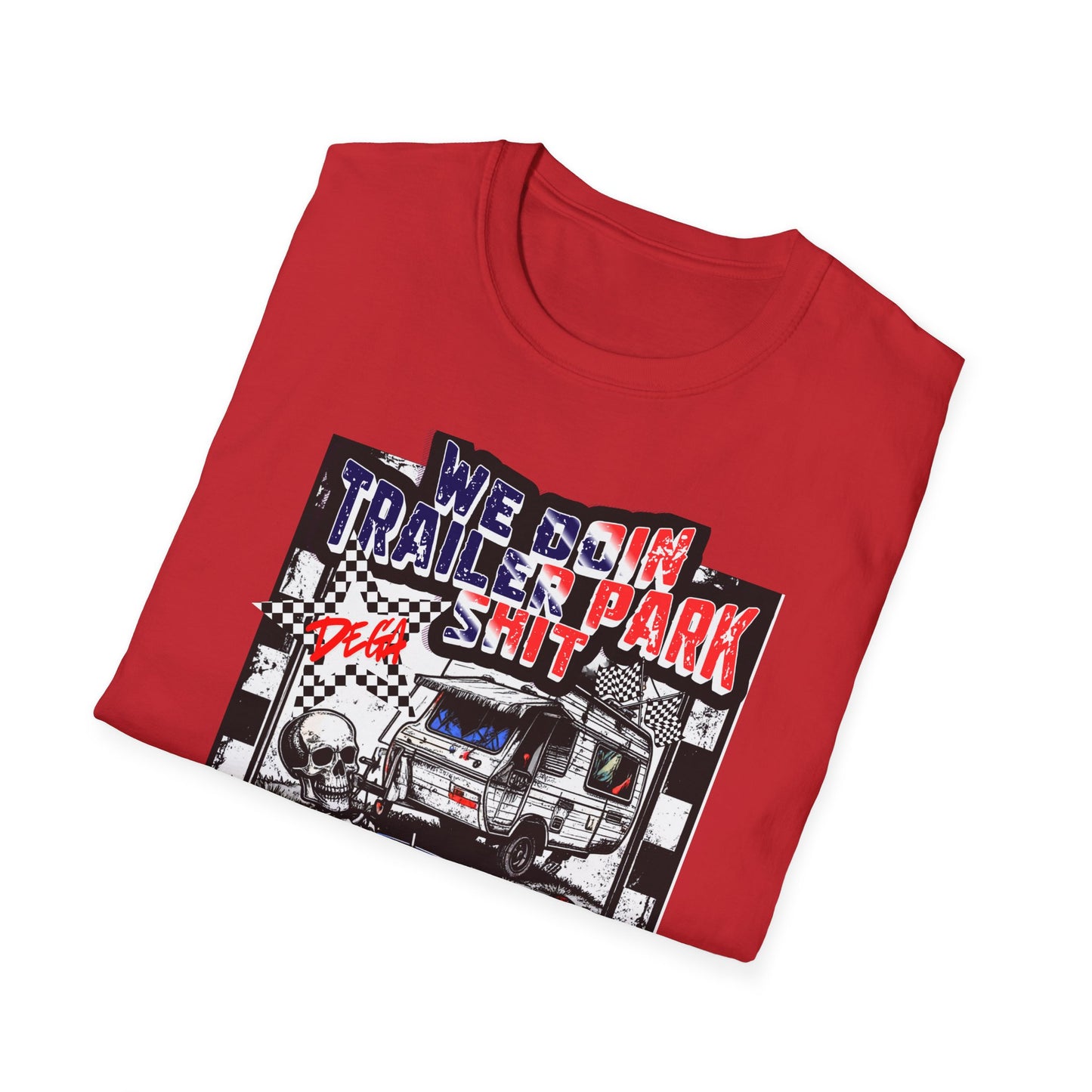 Dega Ready" Patriotic RV Skeleton Tee | Red White & Blue Trailer Park Sh*t Graphic
