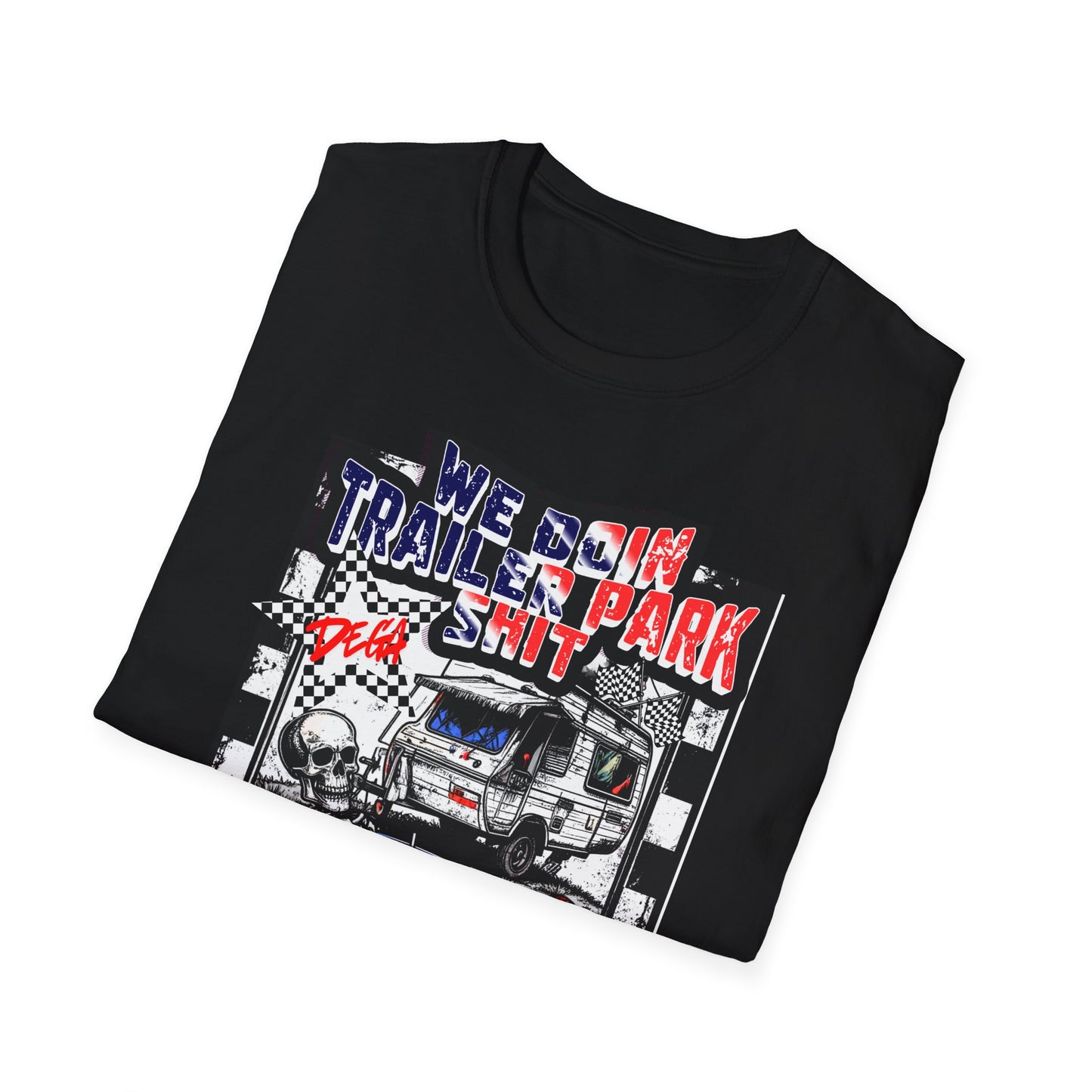 Dega Ready" Patriotic RV Skeleton Tee | Red White & Blue Trailer Park Sh*t Graphic