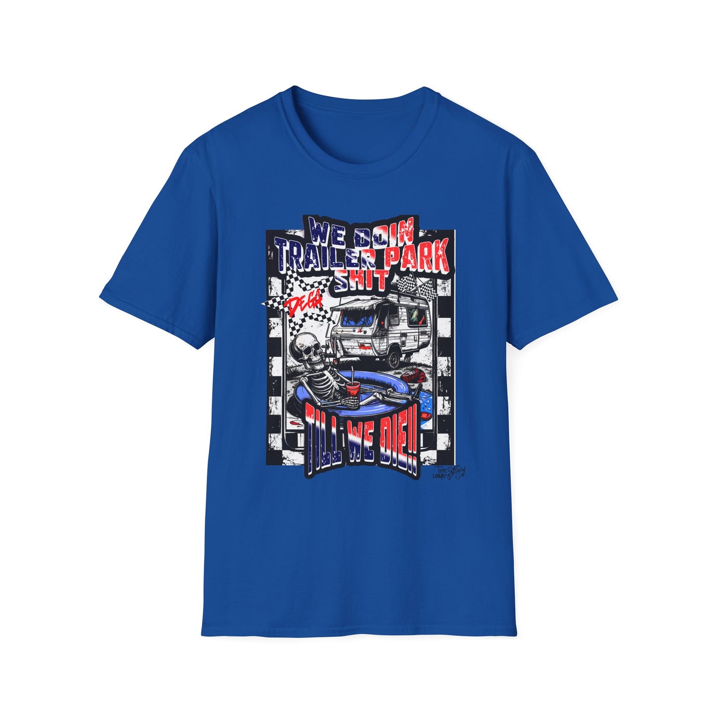 Dega Ready" Patriotic RV Skeleton Tee | Red White & Blue Trailer Park Sh*t Graphic
