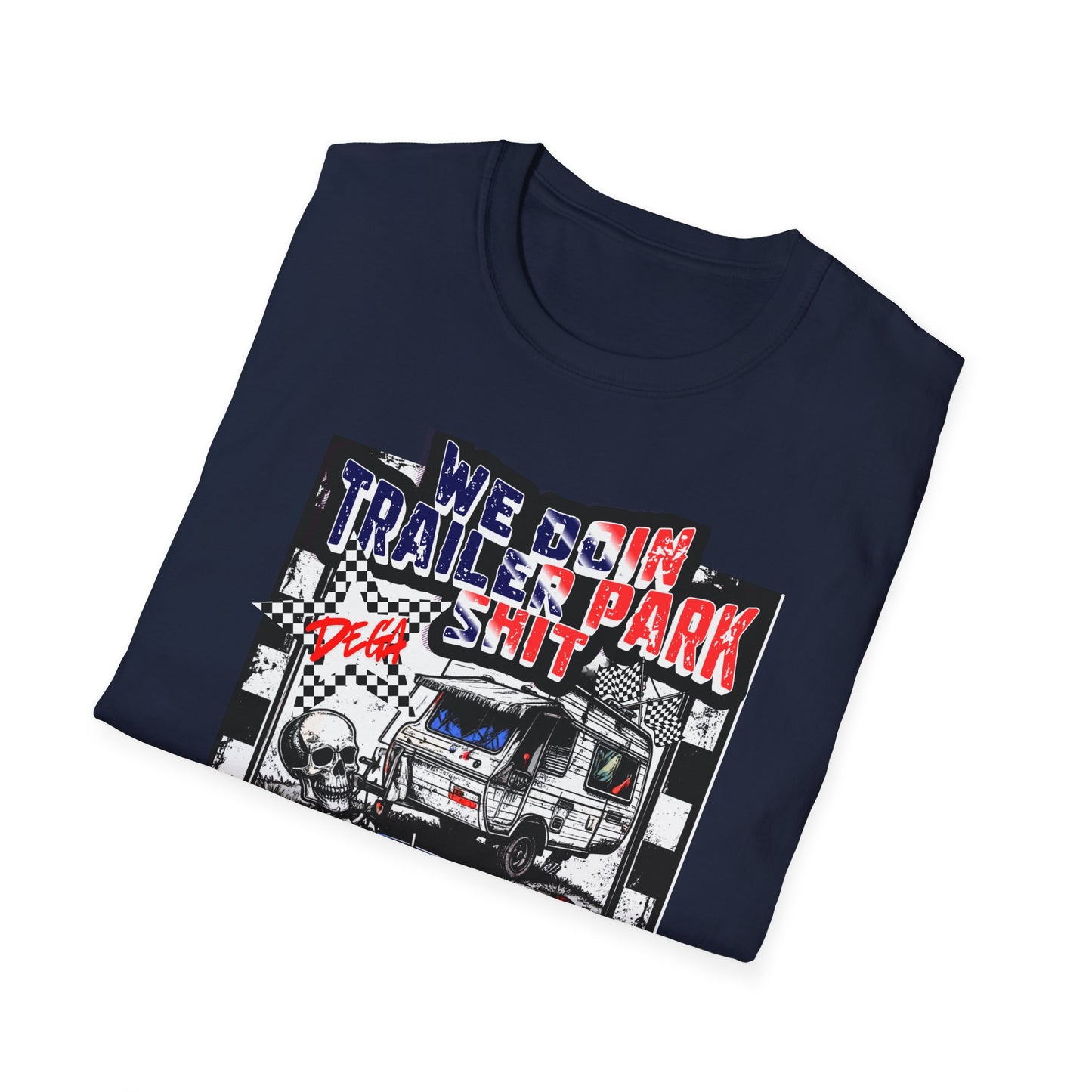 Dega Ready" Patriotic RV Skeleton Tee | Red White & Blue Trailer Park Sh*t Graphic