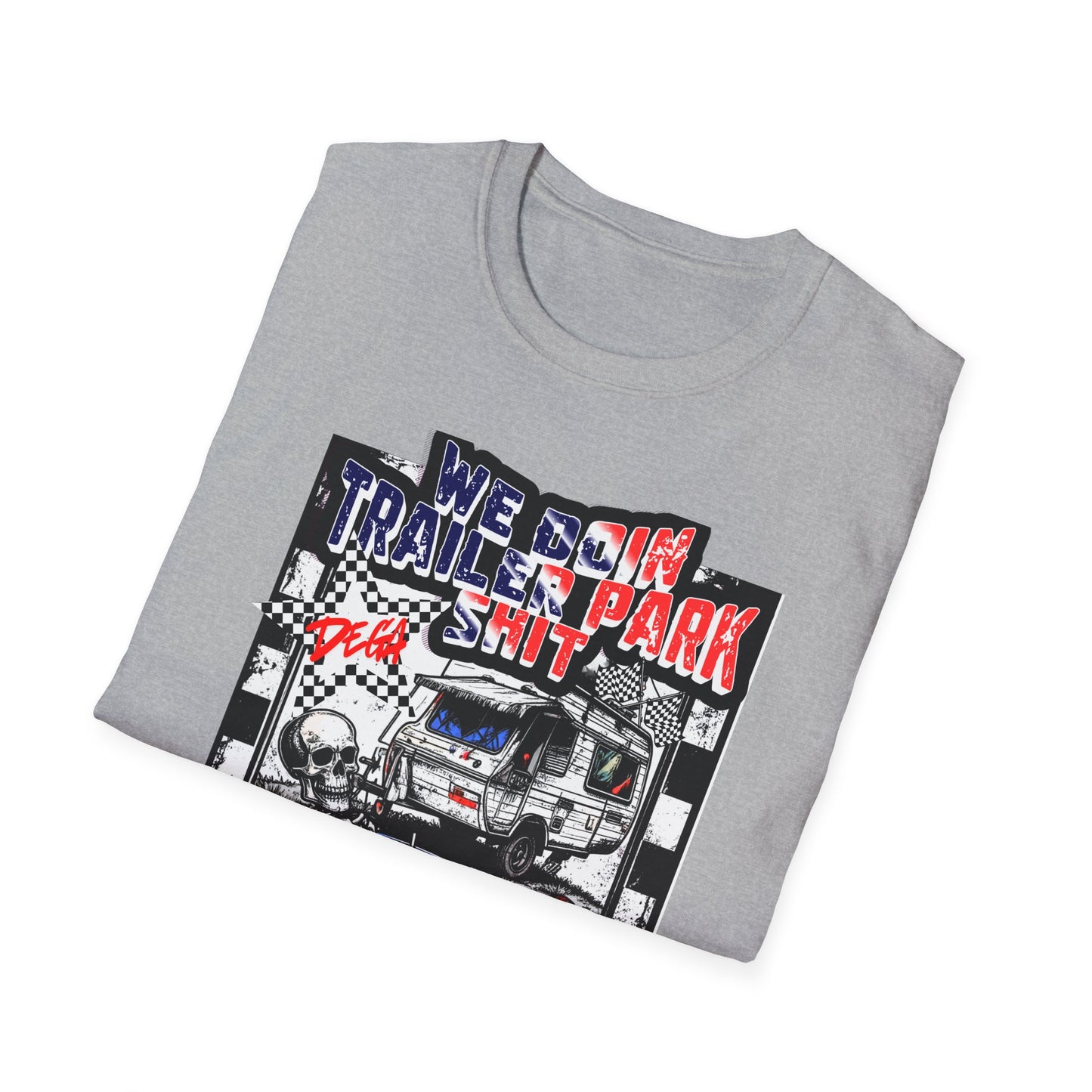 Dega Ready" Patriotic RV Skeleton Tee | Red White & Blue Trailer Park Sh*t Graphic