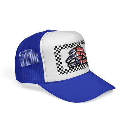 Trailer Park Trucker Hat With Checkerboard Mesh Back Cap