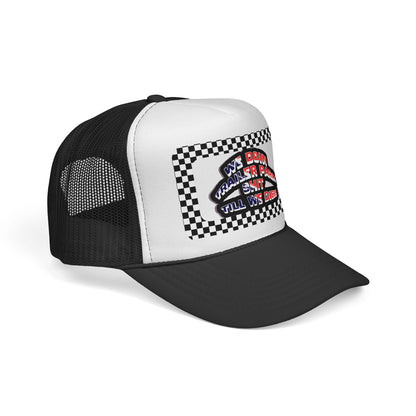 Trailer Park Trucker Hat With Checkerboard Mesh Back Cap