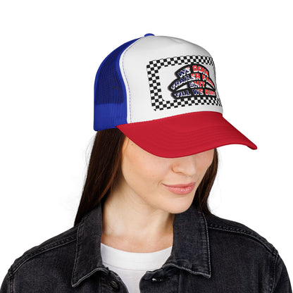 Trailer Park Trucker Hat With Checkerboard Mesh Back Cap