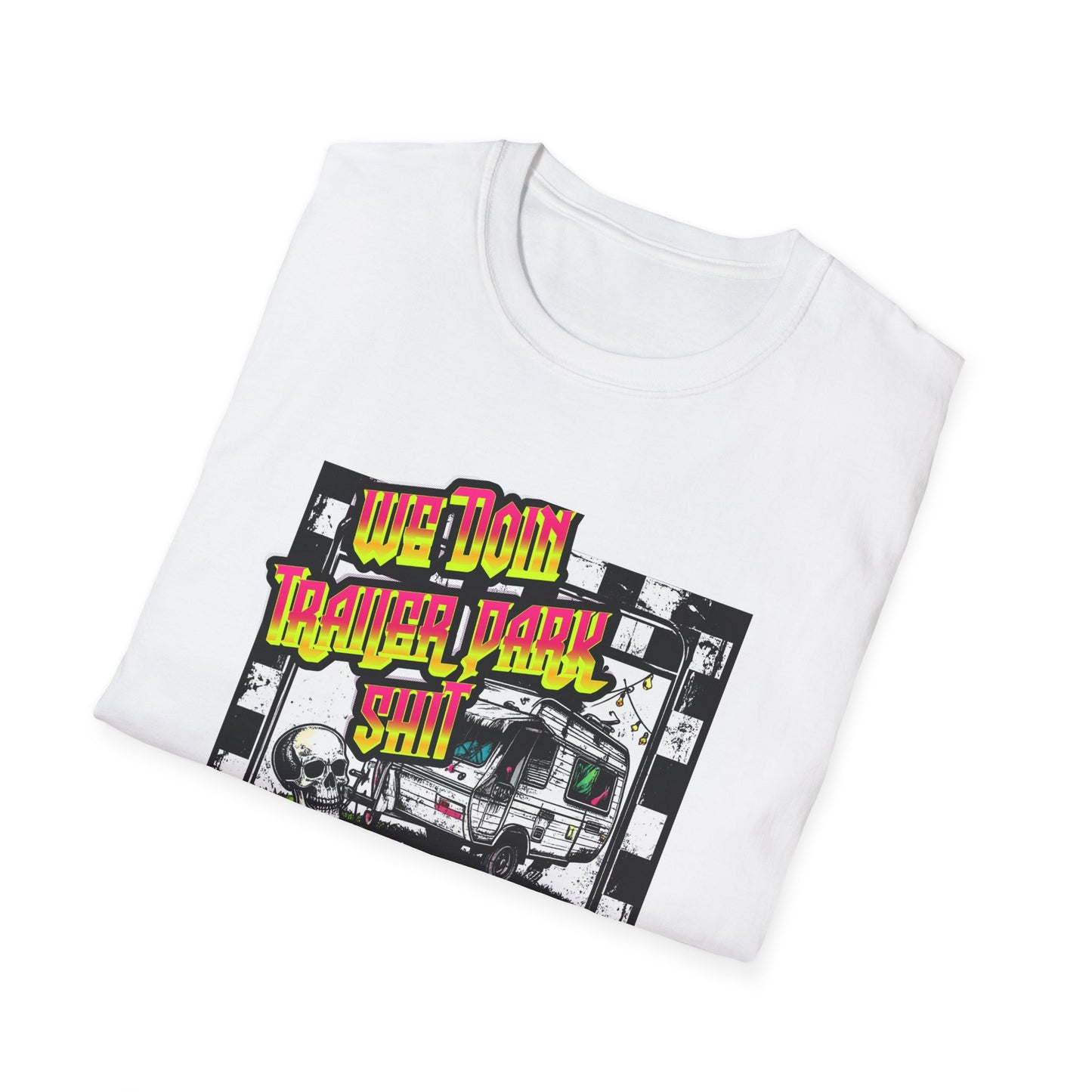 Skull Muscle Car Racing T-Shirt | Retro Hot Rod Checkerboard